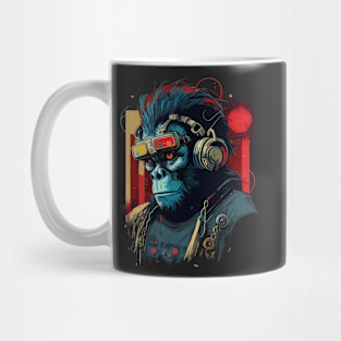 Anime Cyber Ape (Sci-Fi Ape Vintage Retro Future Design Cyberpunk Space Ape) Mug